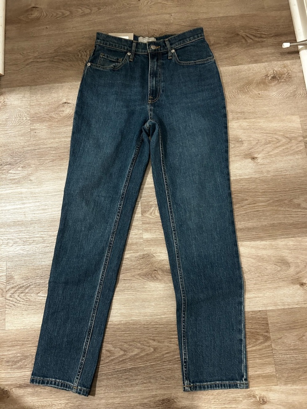 Everlane Original Cheeky Straight Jeans High Rise Tall 26 NWT Dark Wash